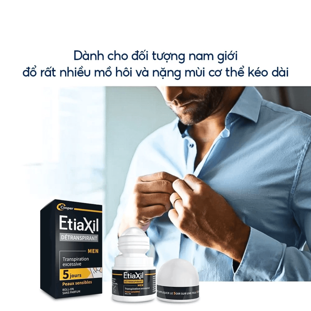 Etiaxil Lăn khử mùi Detranspirant Men Peaux Sensibles Roll-on 15ml 4