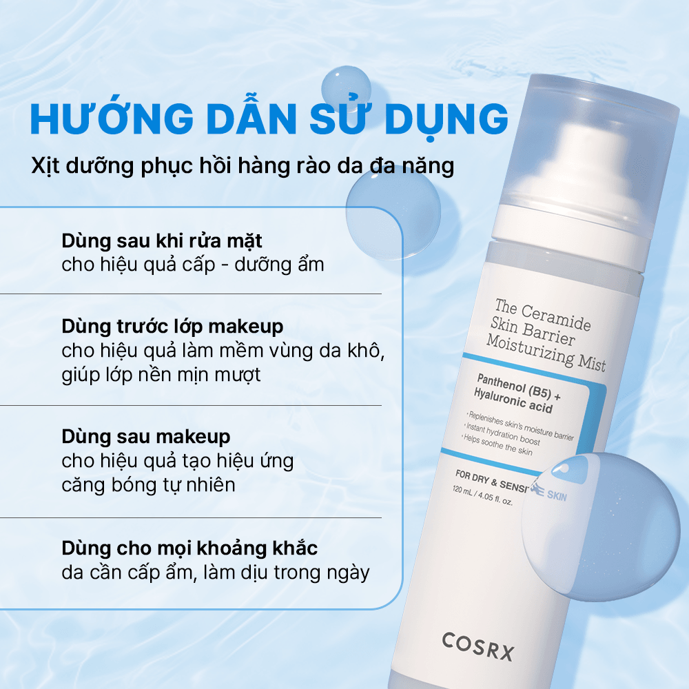 COSRX Xịt dưỡng ẩm The Ceramide Skin Barrier Moisturizing Mist 120ml 8