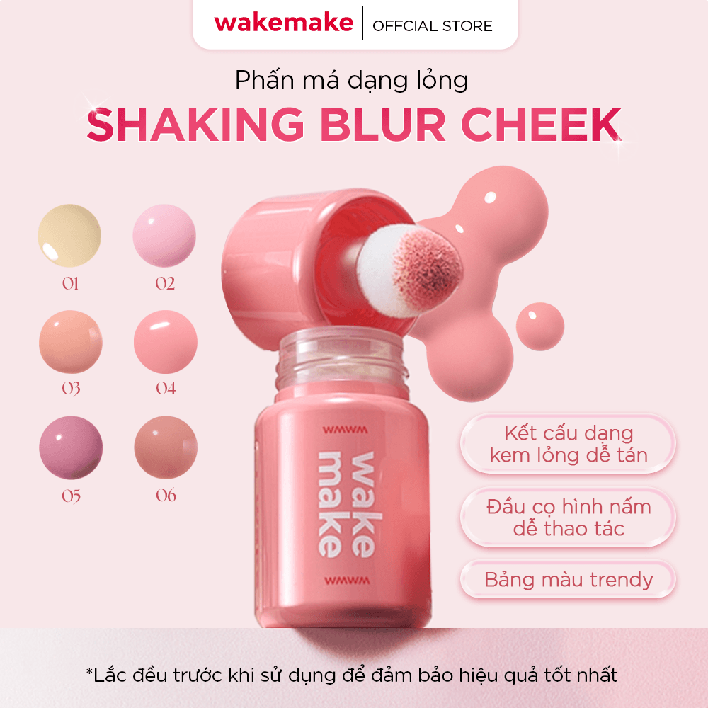 Wakemake Phấn má Shaking Blur Cheek 4g 3