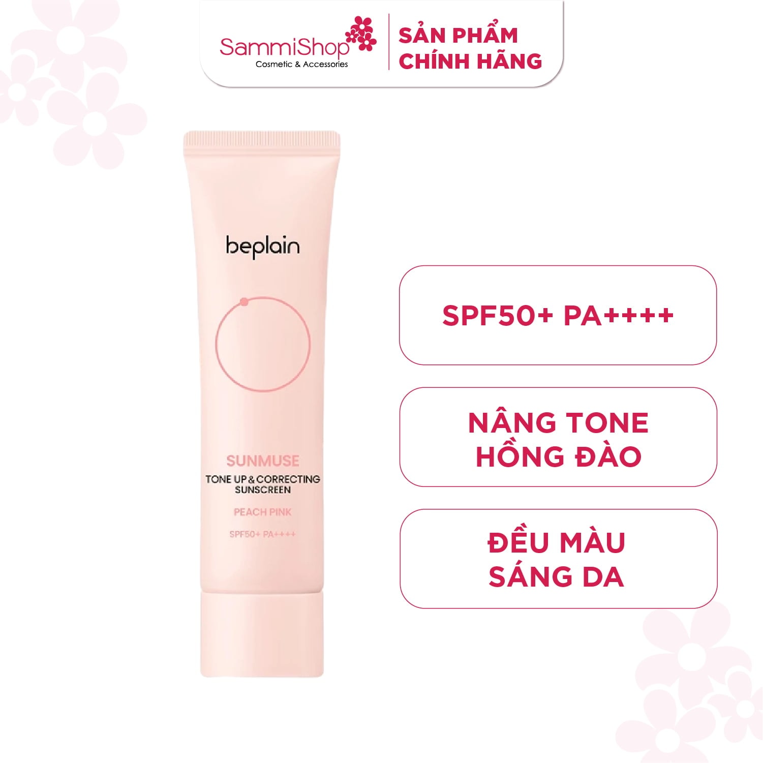 Beplain Kem chống nắng Sunmuse Tone Up & Correcting Sunscreen Peach Pink SPF50+ PA++++ 50ml 2