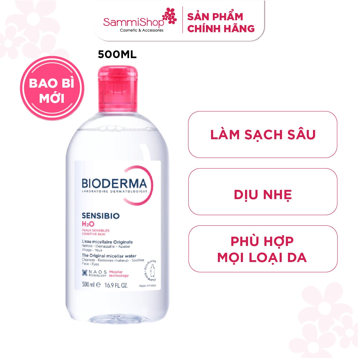 Bioderma Nước tẩy trang Sensibio H2O 500ml ver 2 1
