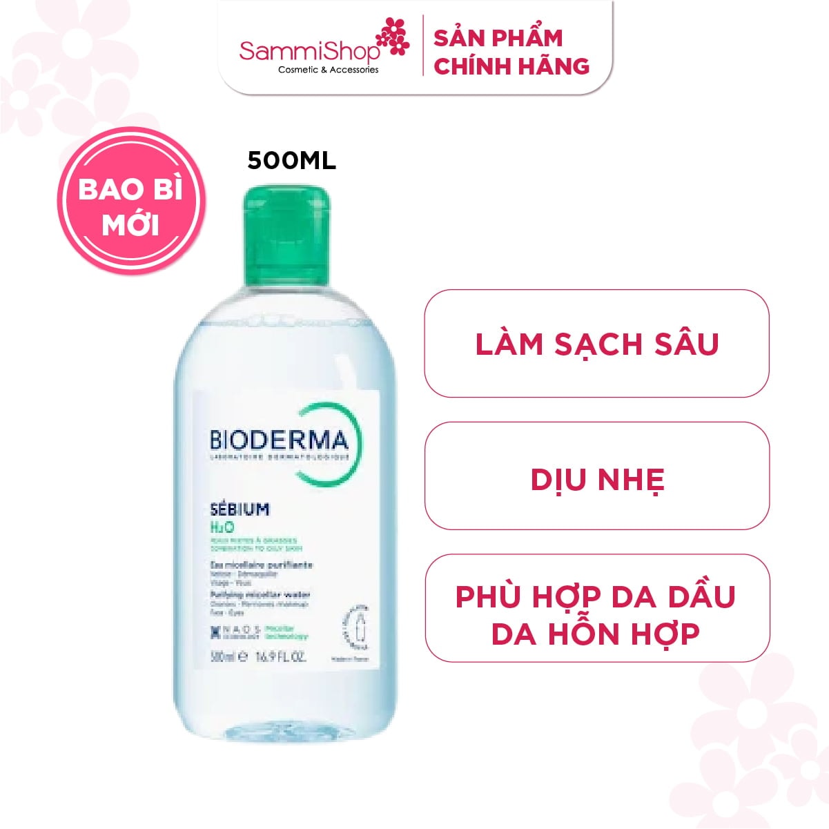 Bioderma Nước tẩy trang Sebium H2O 500 ml 1