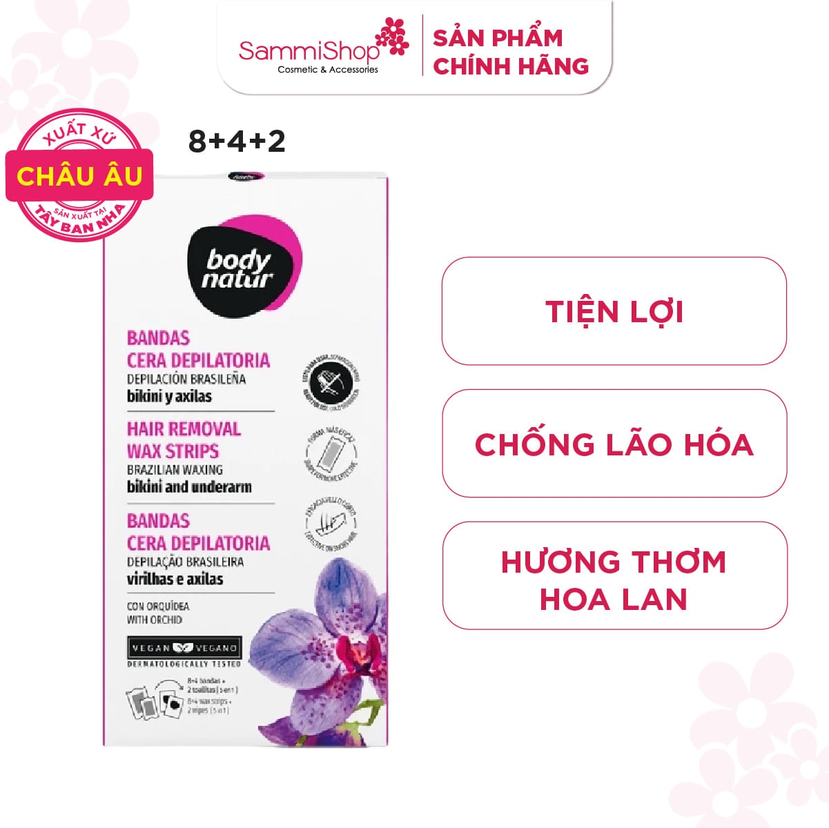 Body Natur Bộ Miếng Dán Tẩy Lông Hair Removal Wax Strips Brazilian Waxing Bikini And Underarm 1