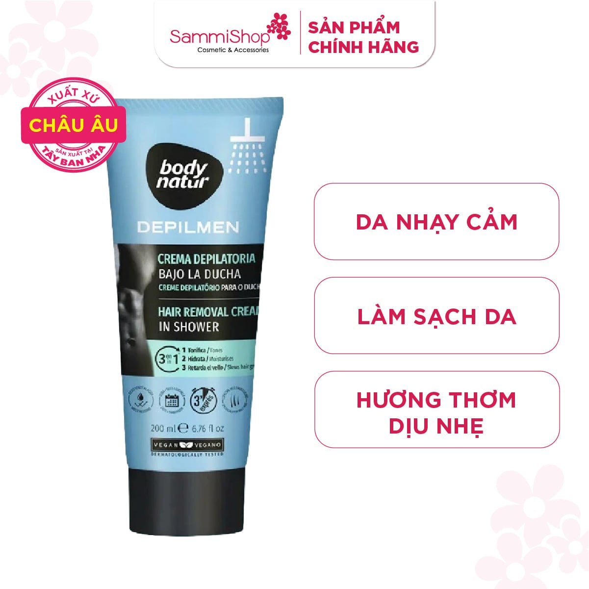 Body Natur Kem tẩy lông Depilmen Hair Removal Cream In Shower 200ml 1