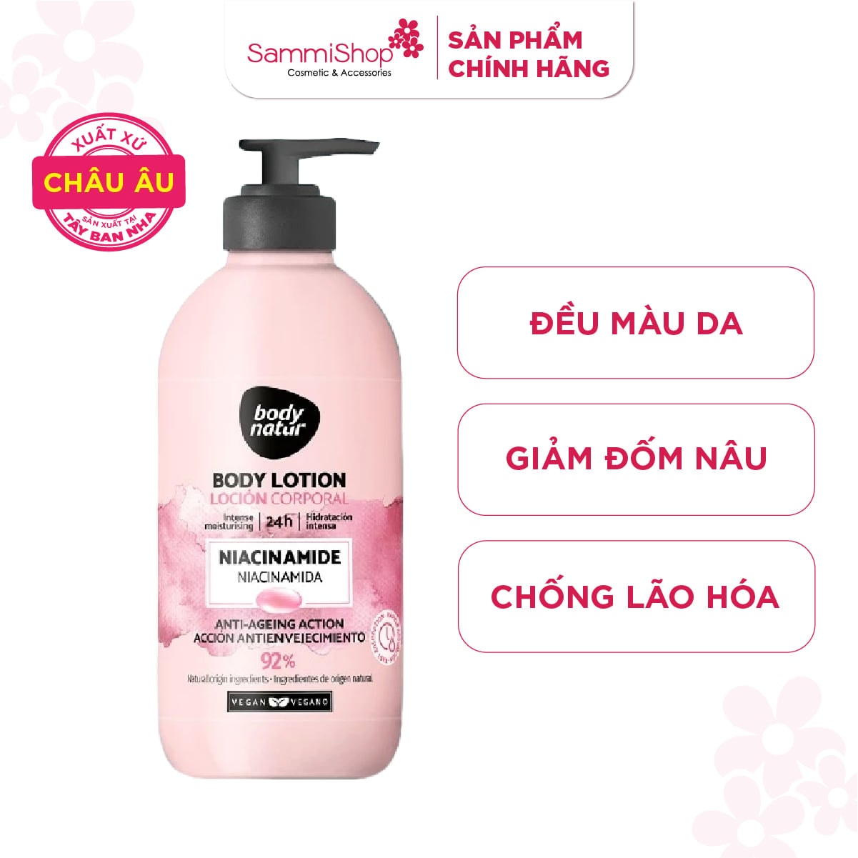 Body Natur Sữa Dưỡng Thể Body Lotion Niacinamide Anti-Ageing Action 275ml 1