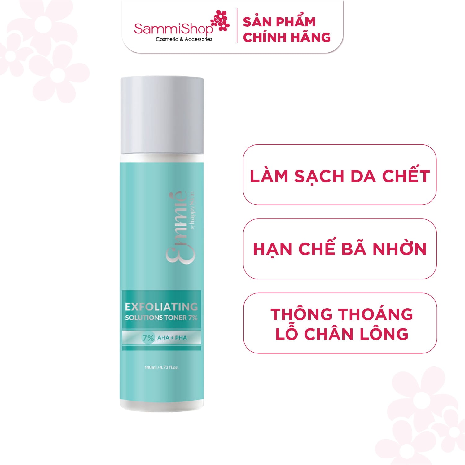 Emmie by Happyskin Toner Tẩy tế bào chết Exfolliating Solutions Toner 7% 140ml 1