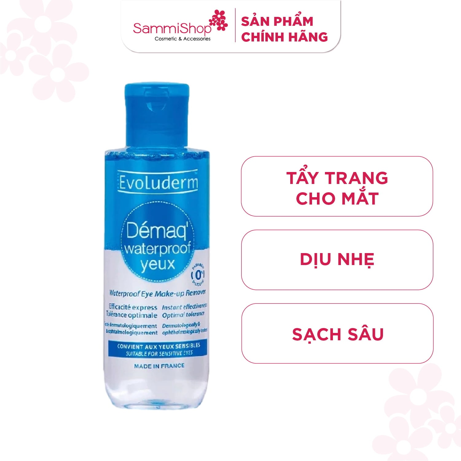Evoluderm Nước tẩy trang mắt môi tác động kép 150ml 1