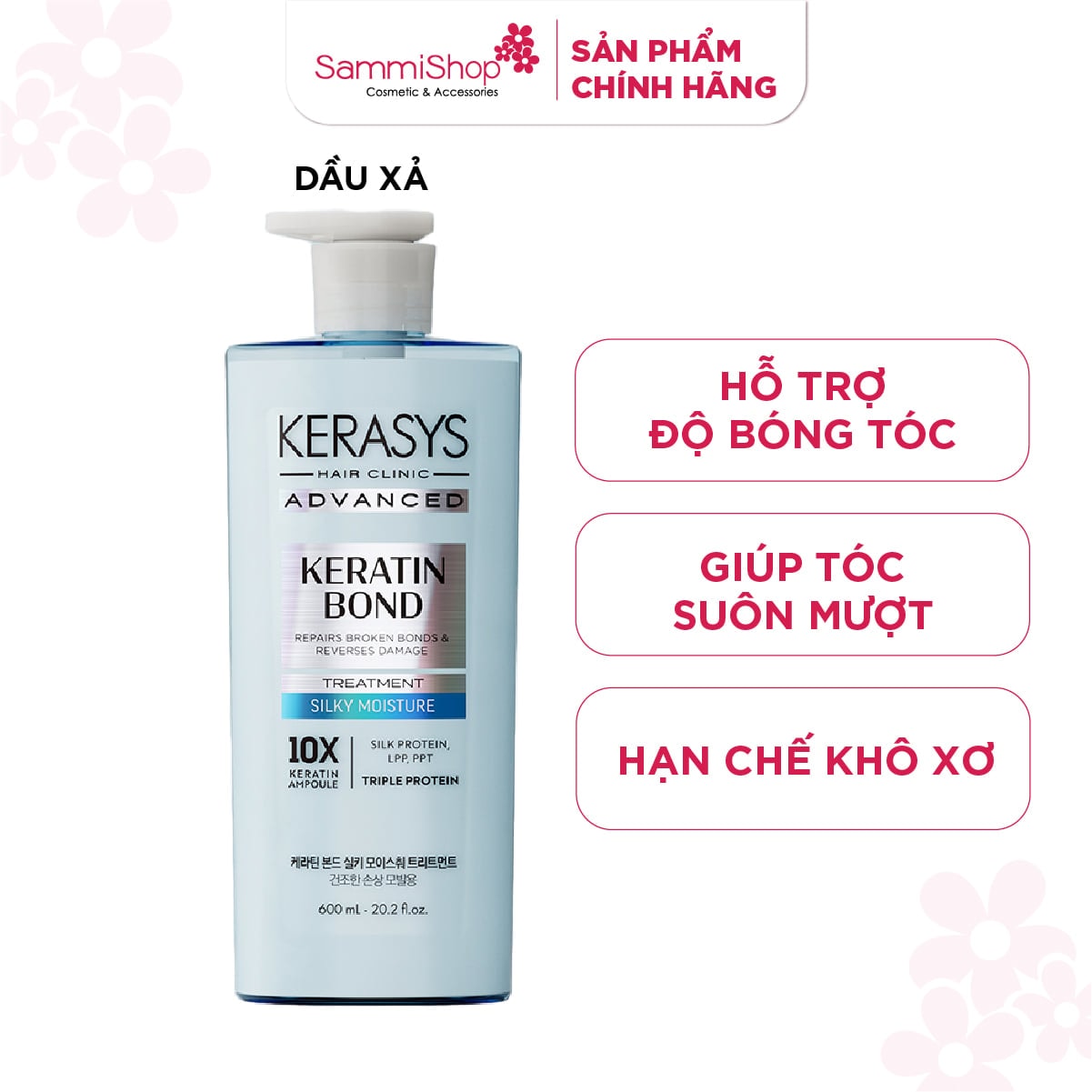 Kerasys Dầu xả Advanced Keratin Bond Silky Moisture Treatment 600ml 1