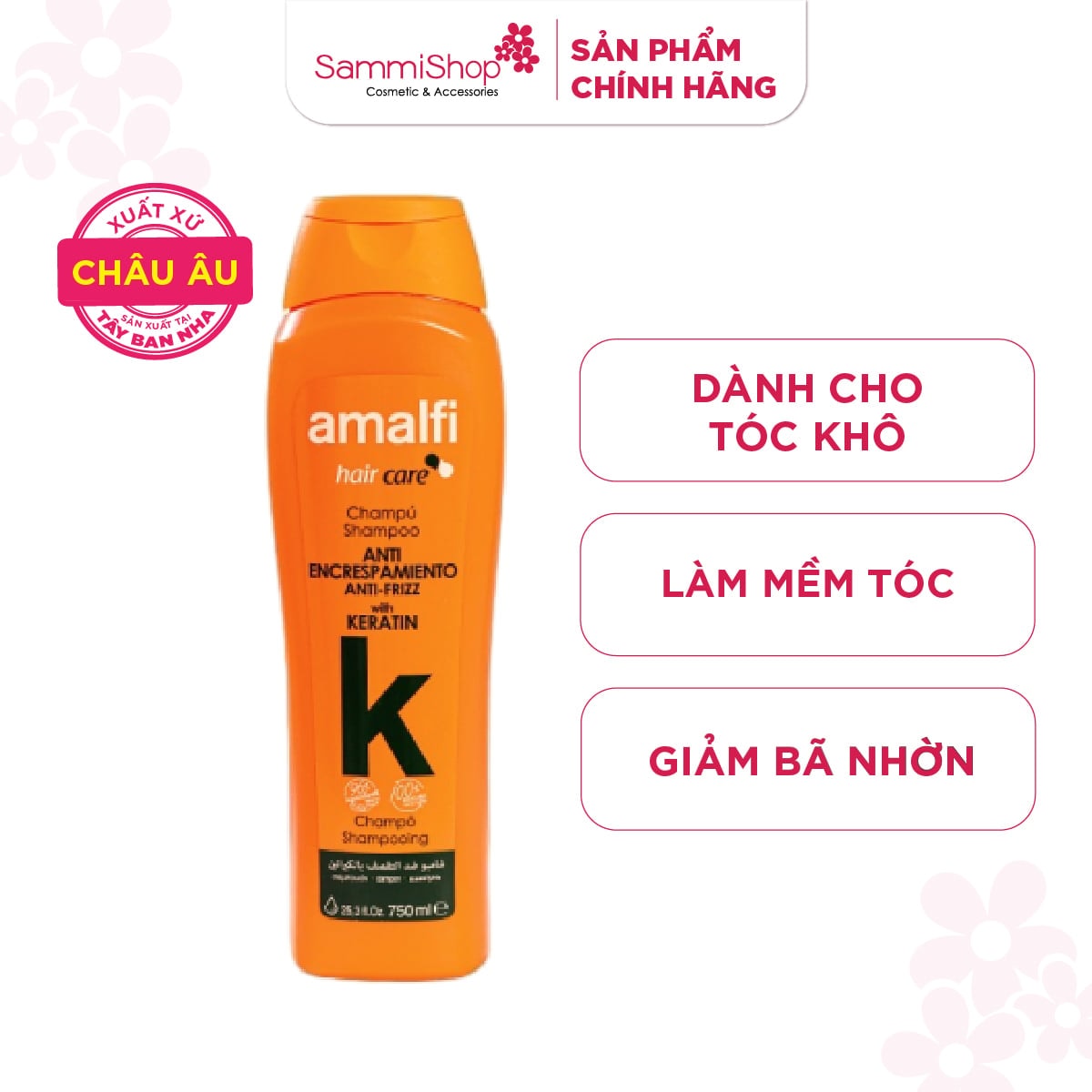 Amalfi Dầu gội  Anti-Frizz Shampoo with Keratin 750ml 1