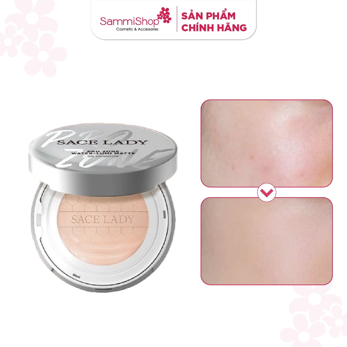 Sace Lady Phấn nước trang điểm Pro Zone 24hr Ultra Cover Matte BB Cushion 10g 1