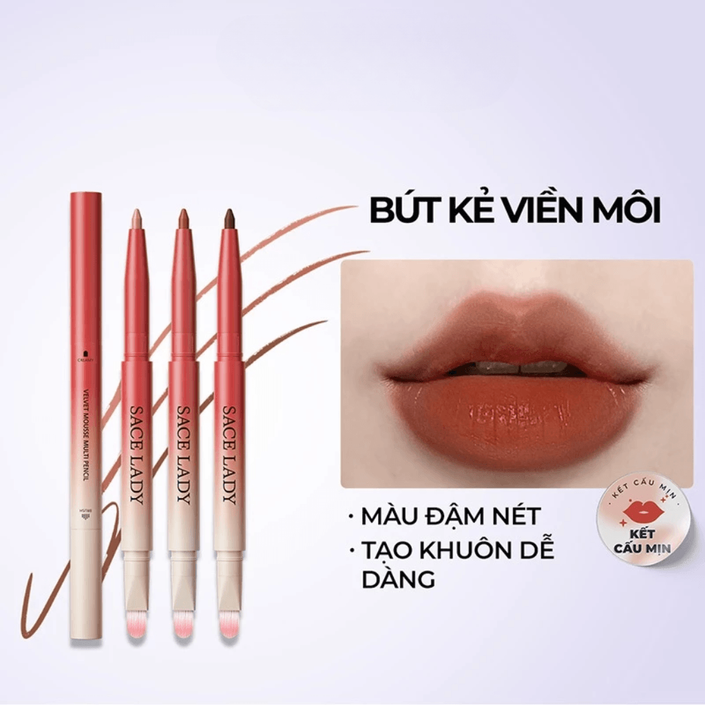 Sace Lady Chì kẻ viền môi Velvet Mousse Multi Pencil 0.2g 8