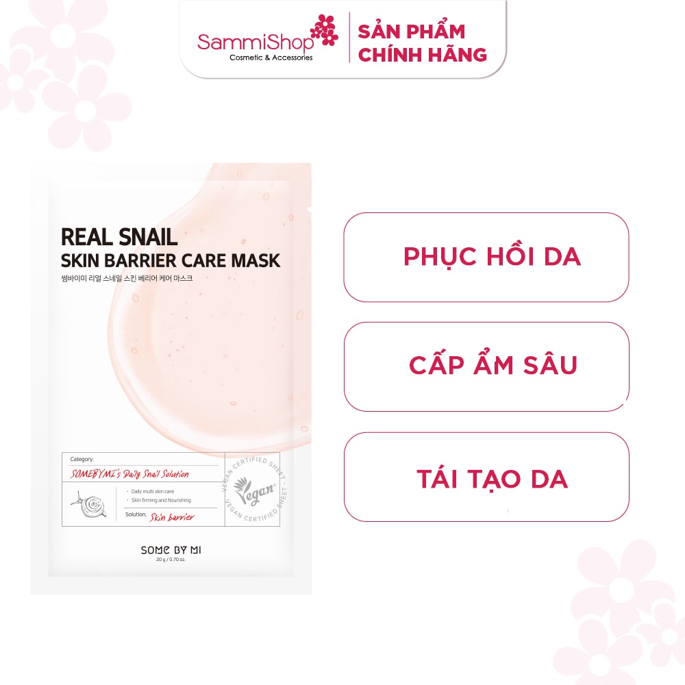 Some By Mi Mặt nạ giấy Real Snail Skin Barrier Care Mask 20g 3