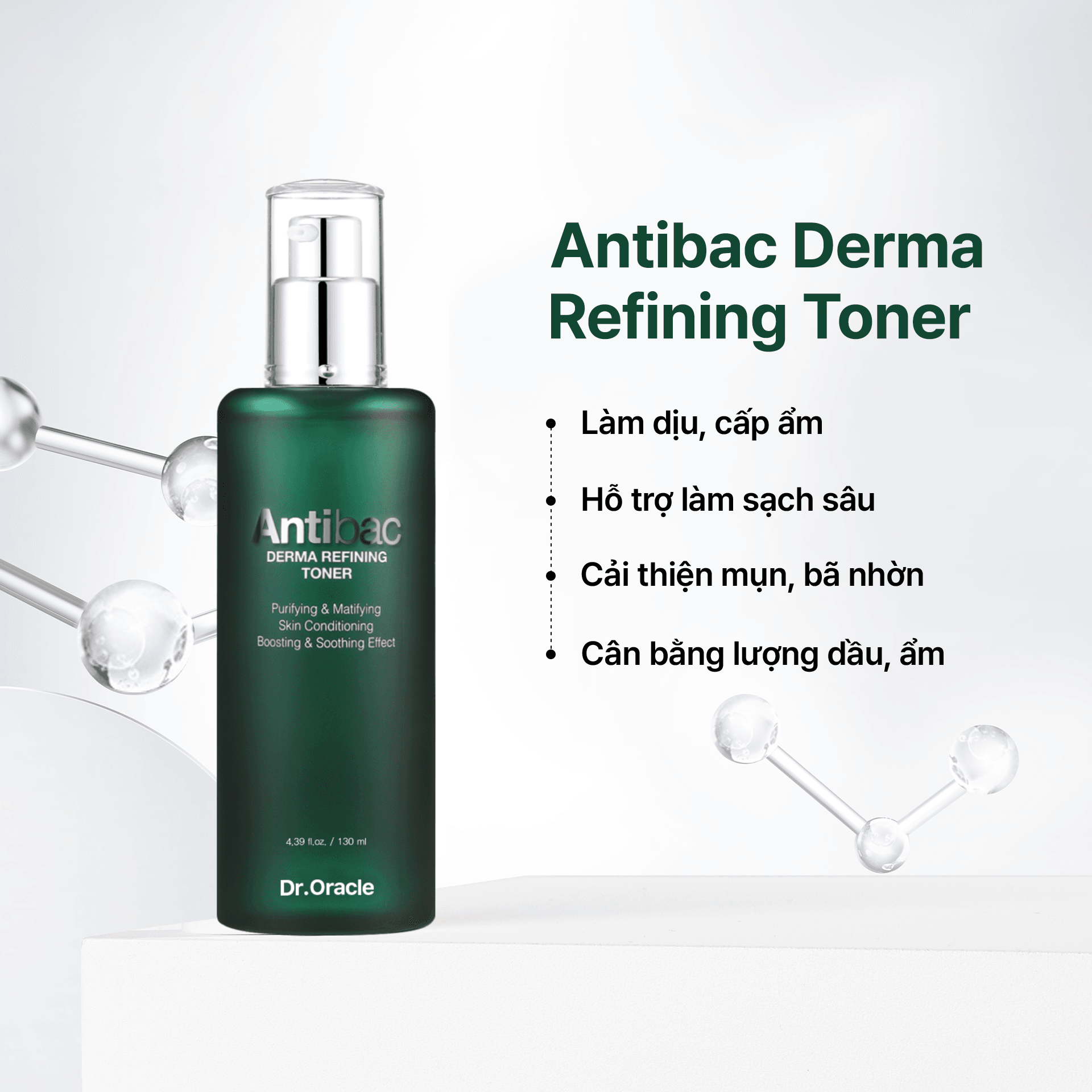 Dr.Oracle Nước hoa hồng Antibac Derma Refining Toner 130ml 5