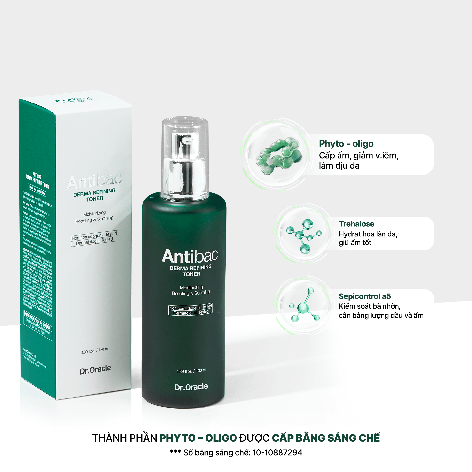 Dr.Oracle Nước hoa hồng Antibac Derma Refining Toner 130ml 3