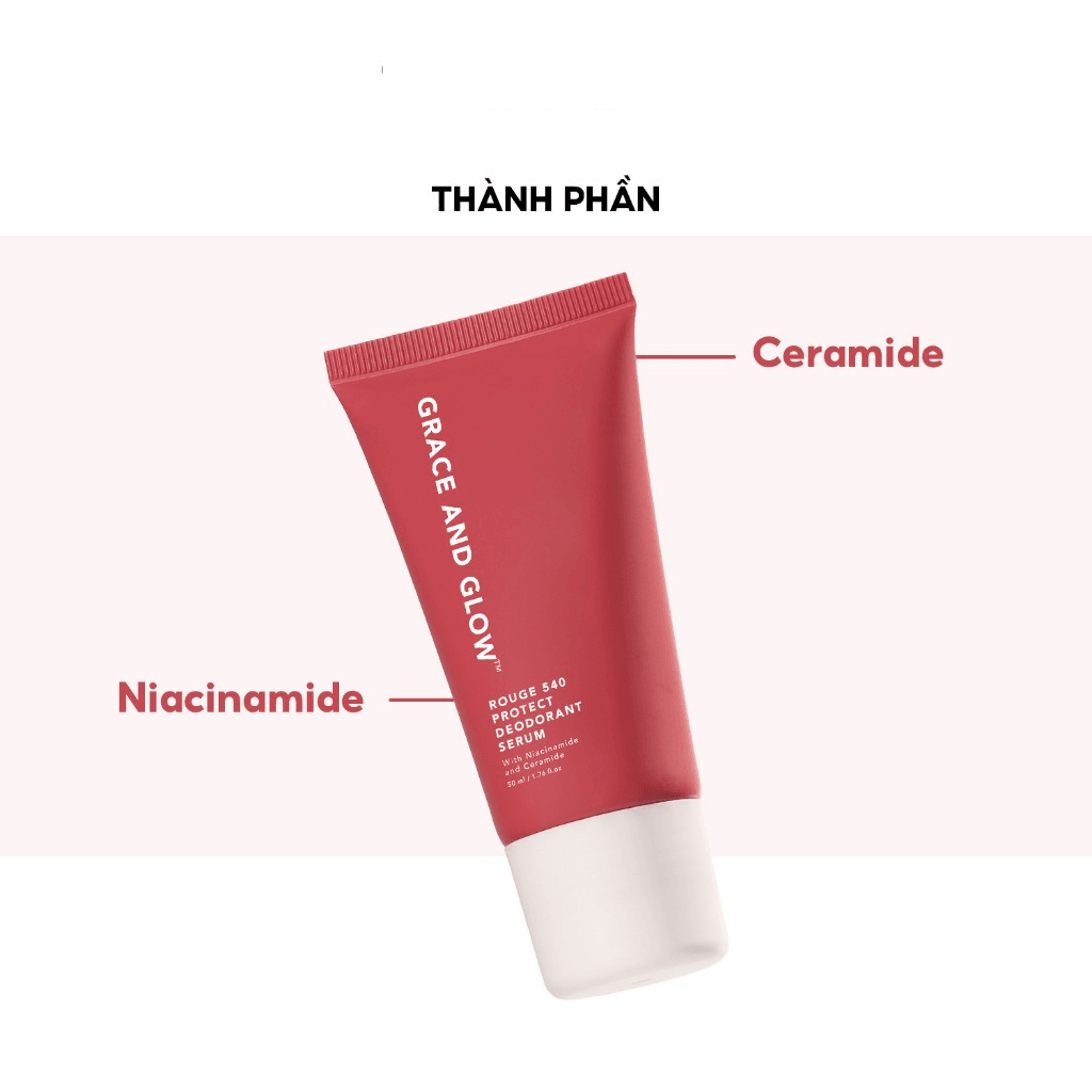 Grace And Glow Lăn khử mùi Rouge 540 Protect Deodorant Serum With Niacinamide And Ceramide 50ml 2