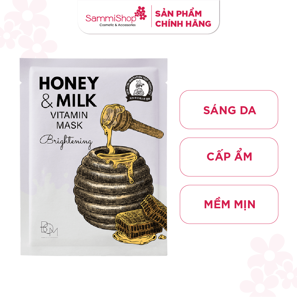 BOM Mặt nạ Honey & Milk Brightening Vitamin Mask 25g 1