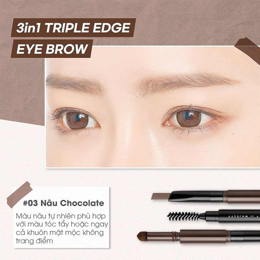 Chì Mày BOM 3 trong 1 Triple Edge Eyebrow 4