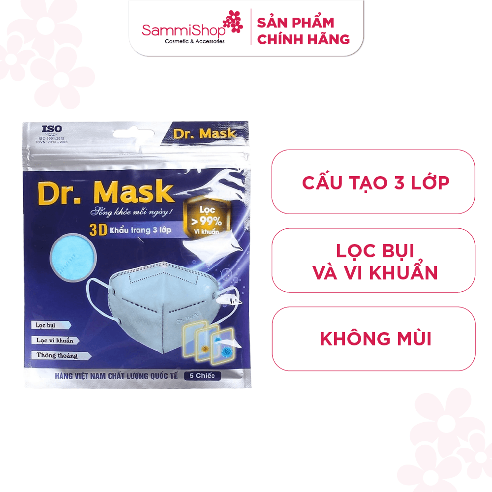 Dr.Mask Túi Khẩu trang 3 lớp 3DS1 5 chiếc 4