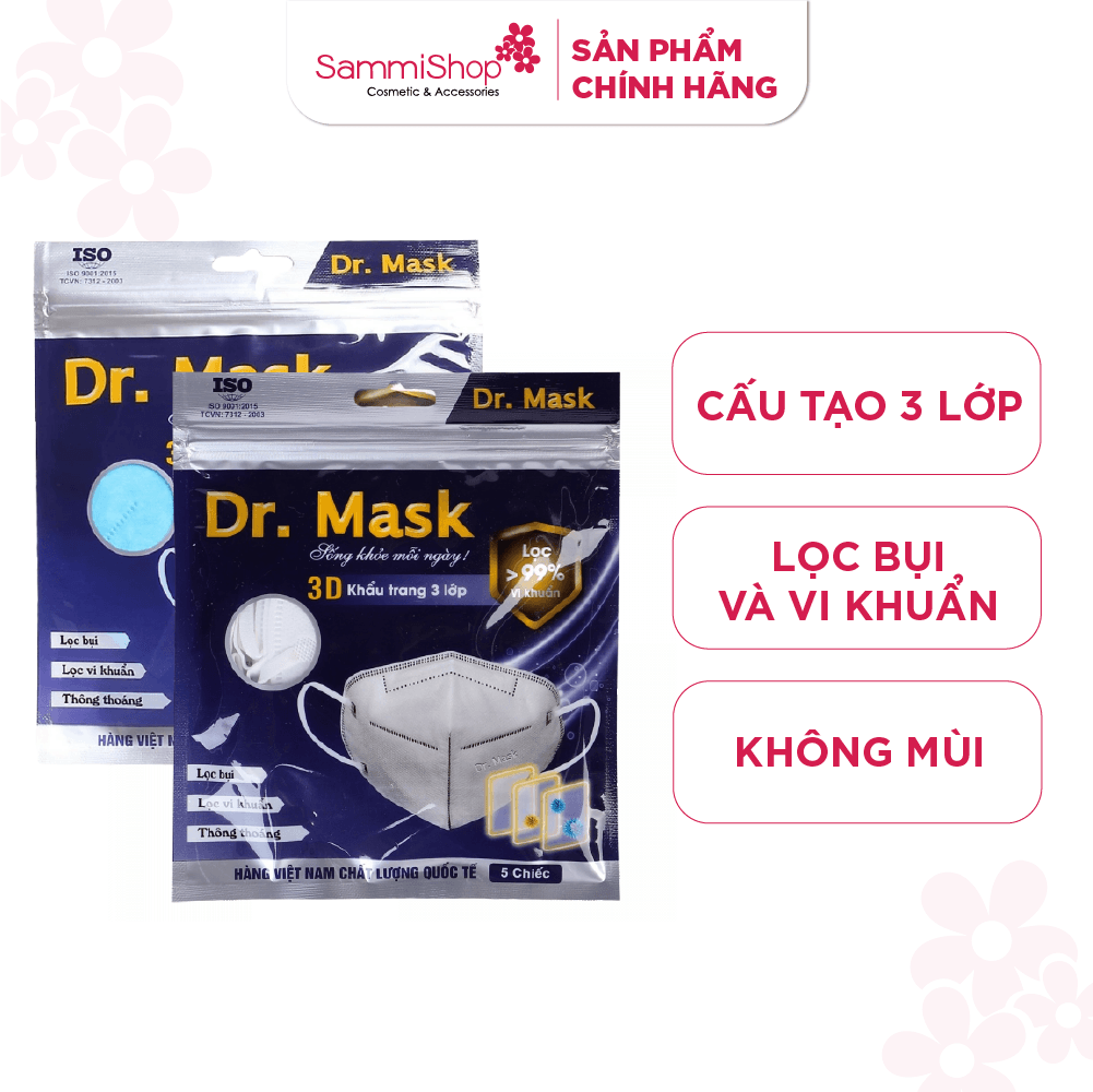 Dr.Mask Túi Khẩu trang 3 lớp 3DS1 5 chiếc 1