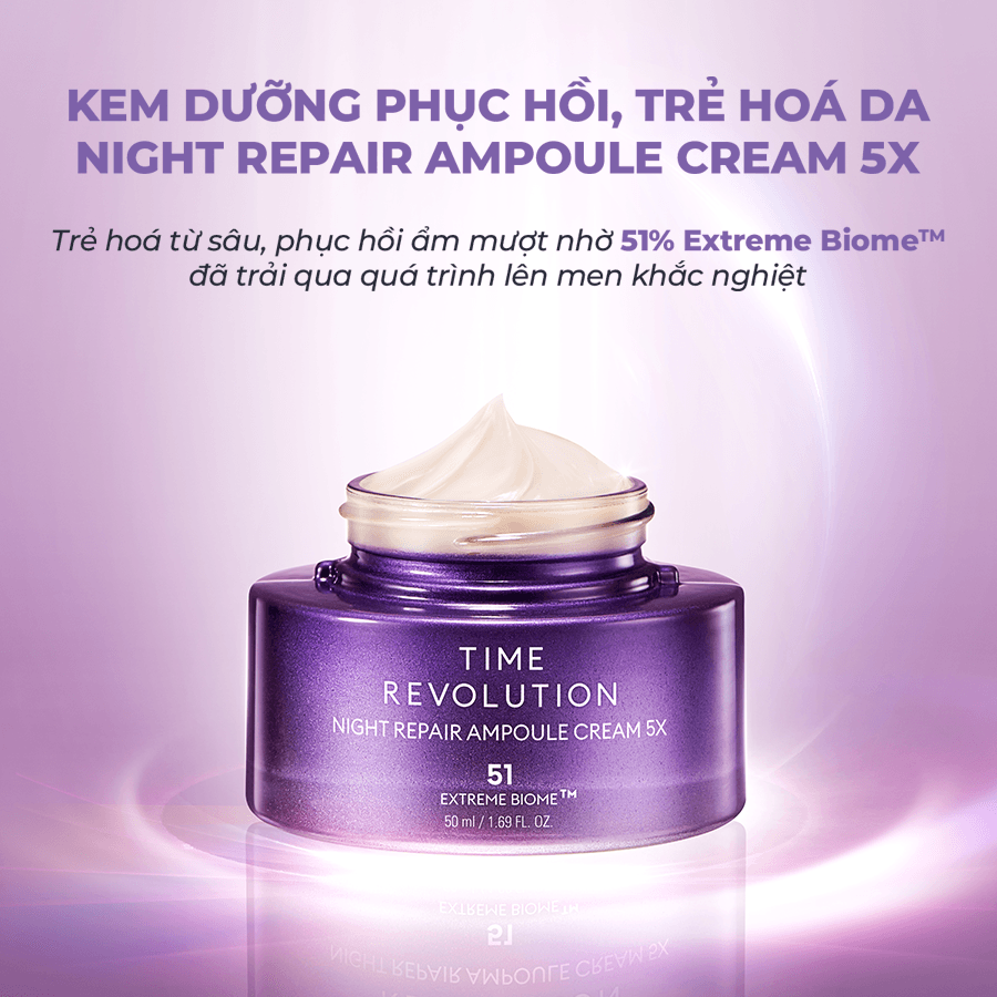 Missha Kem dưỡng da Time Revolution Night Repair Ampoule Cream 5X 50ml 5