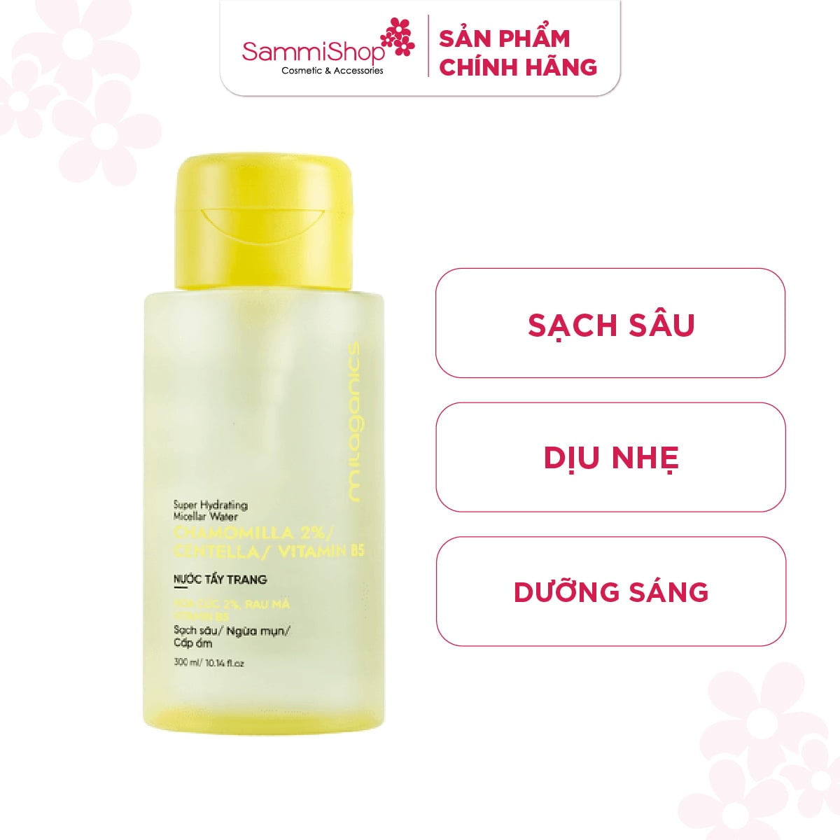 Milaganics Nước tẩy trang Hoa cúc, Rau má, Vitamin B5 300ml 1