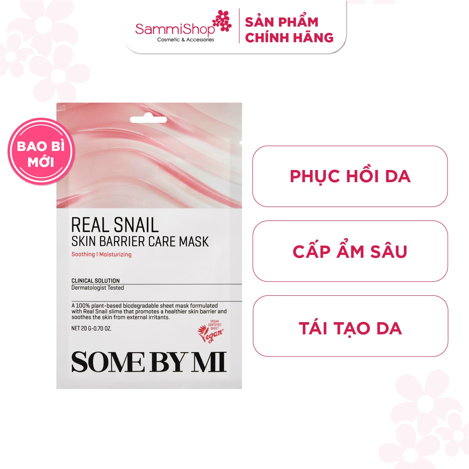 Some By Mi Mặt nạ giấy Real Snail Skin Barrier Care Mask 20g 1