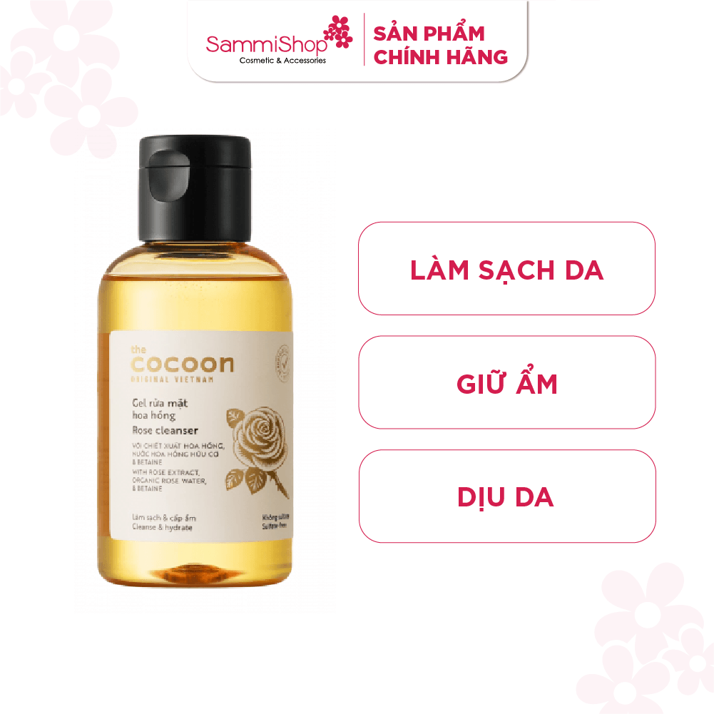 Cocoon Gel rửa mặt hoa hồng Rose Cleanser 140ml 1
