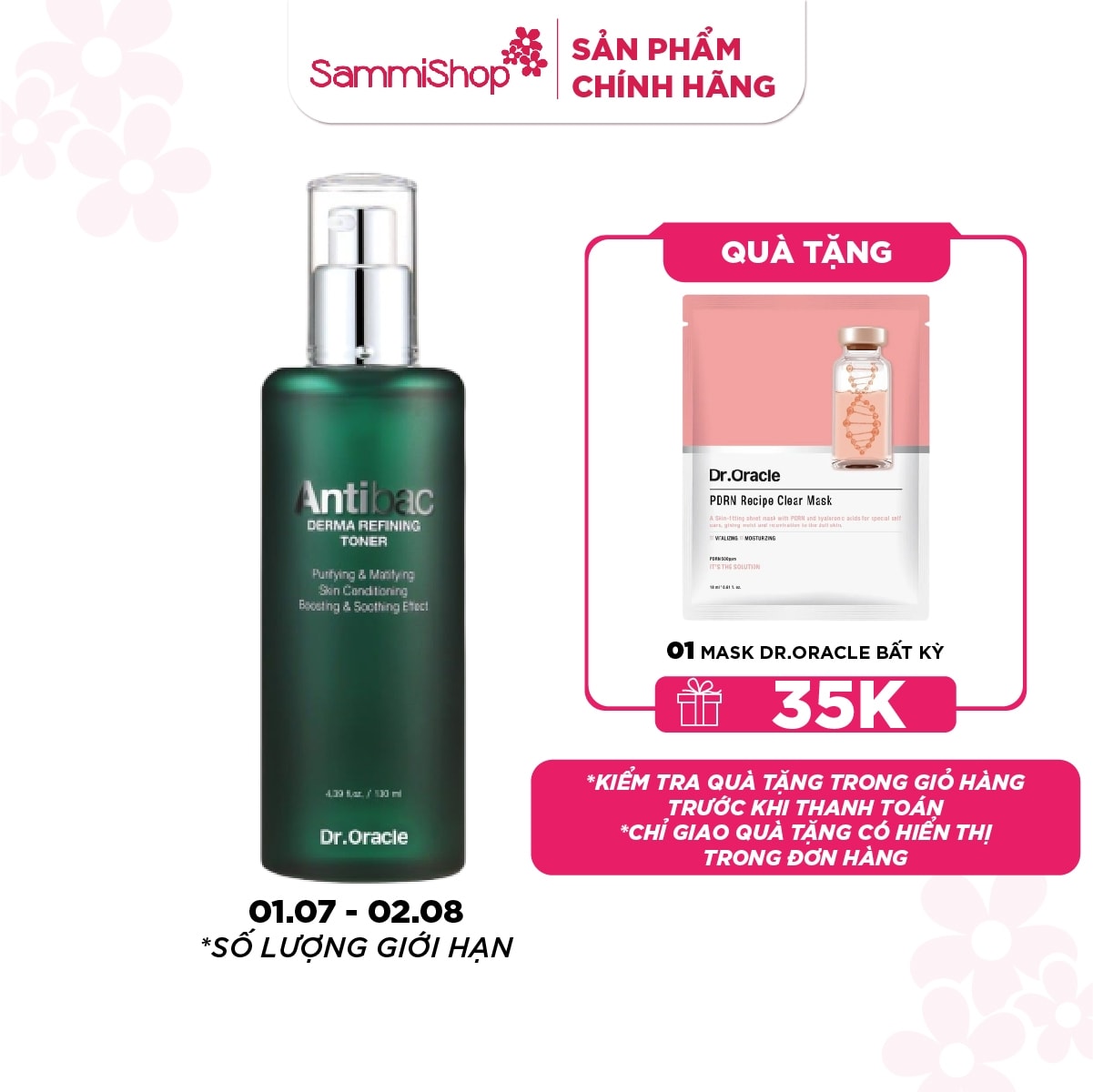 Dr.Oracle Nước hoa hồng Antibac Derma Refining Toner 130ml 1