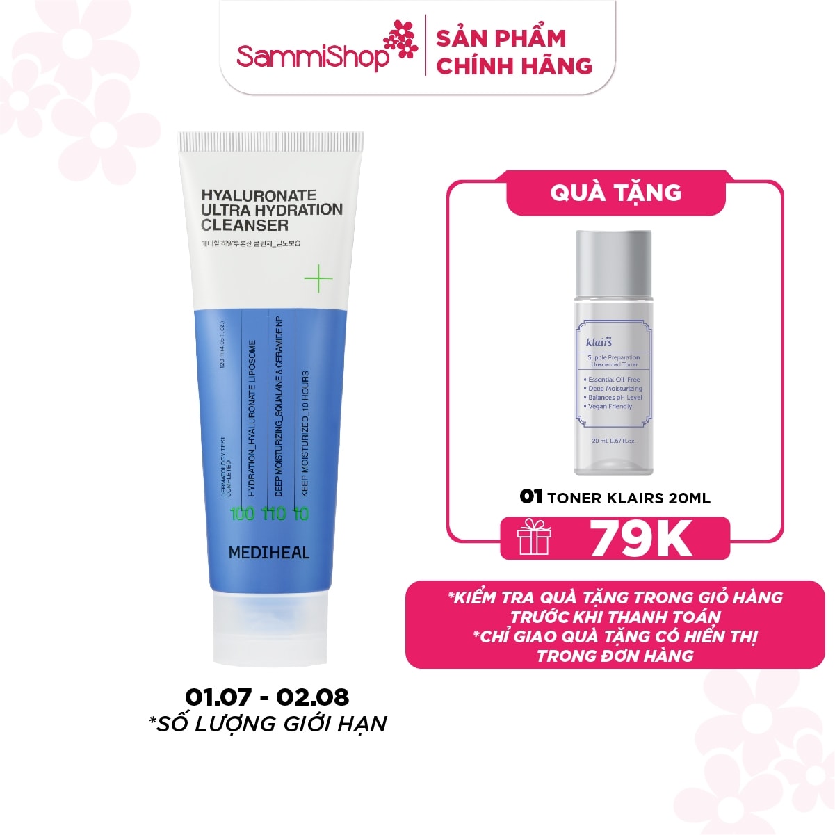 Mediheal Sữa rửa mặt Hyaluronate Cleanser Ultra Hydration 120ml 1