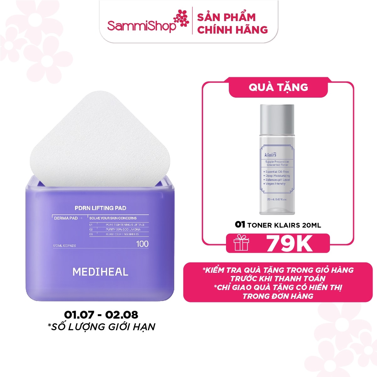 Mediheal Mặt nạ dưỡng da Pdrn Lifting Pad 170ml 1