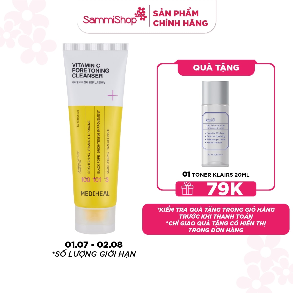 Mediheal Sữa rửa mặt Vitamin C Cleanser Pore Toning 120ml 1