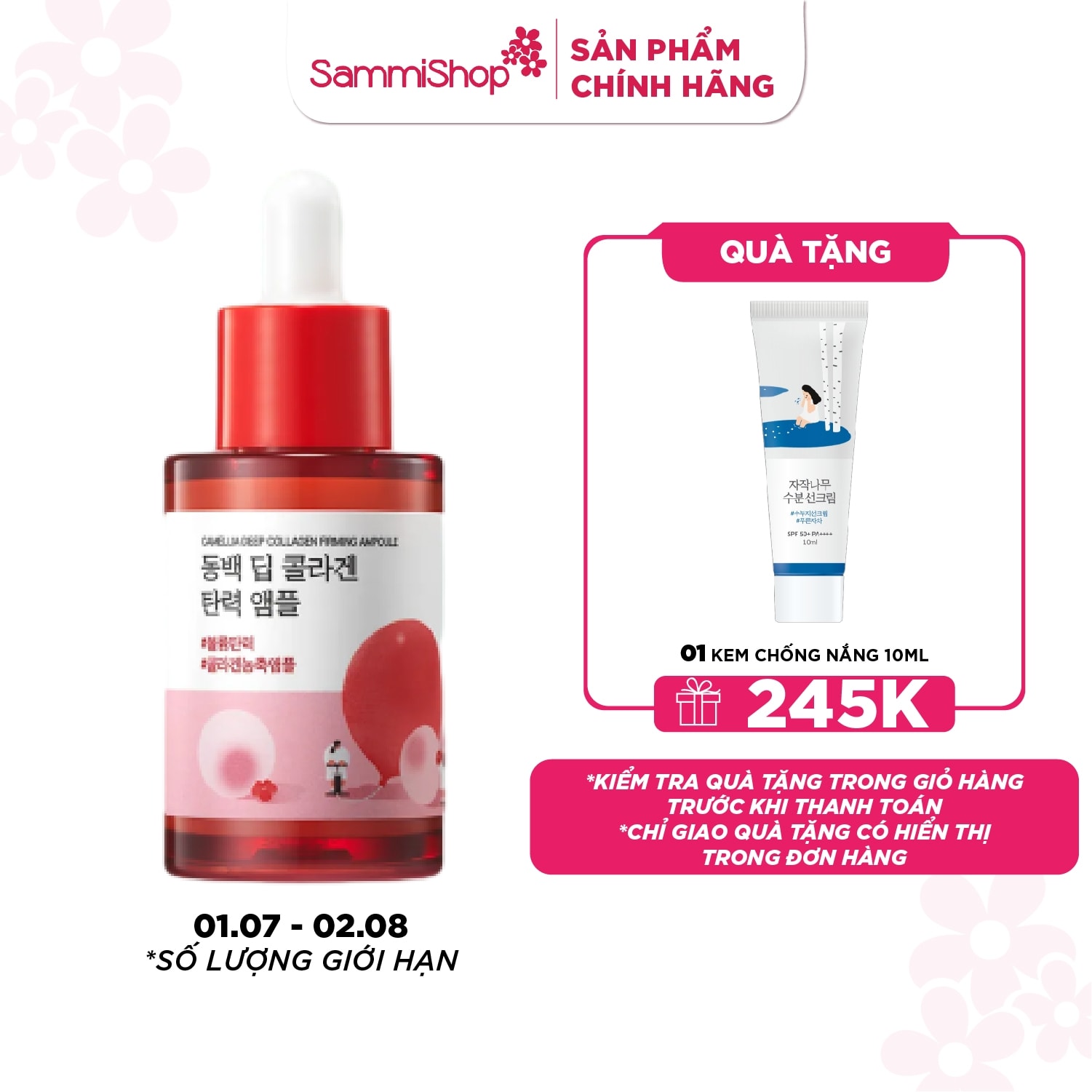 Round lab Tinh chất dưỡng da Round Lab Camellia Deep Collagen Firming Ampoule 30ml 1