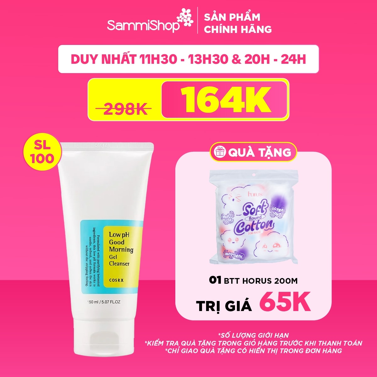 FLASH SALE T7  COSRX sữa rửa mặt Low pH Good Morning Gel Cleanser 150ml 1