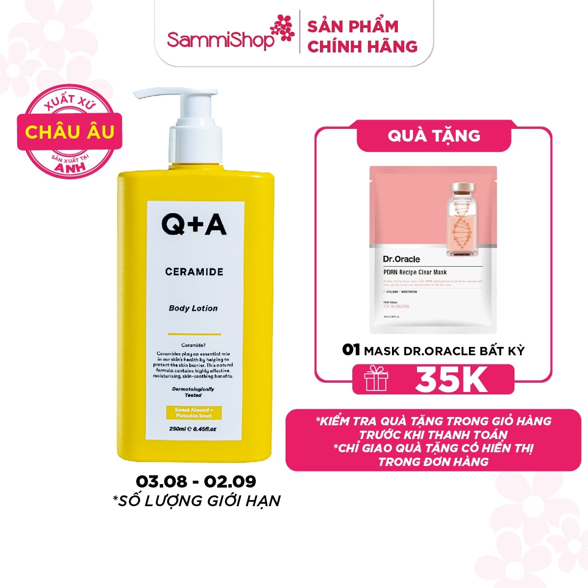 Q+A Sữa dưỡng Ceramide Body Lotion 250ml 1