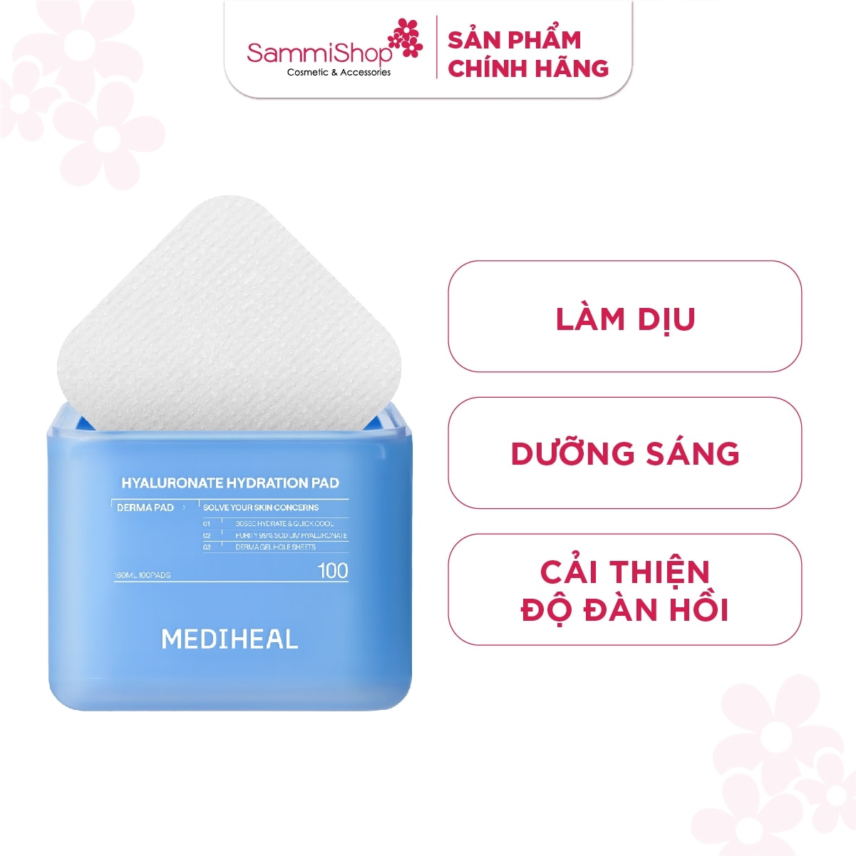 Mediheal Mặt nạ dưỡng da Hyaluronate Hydration Pad 160ml 2