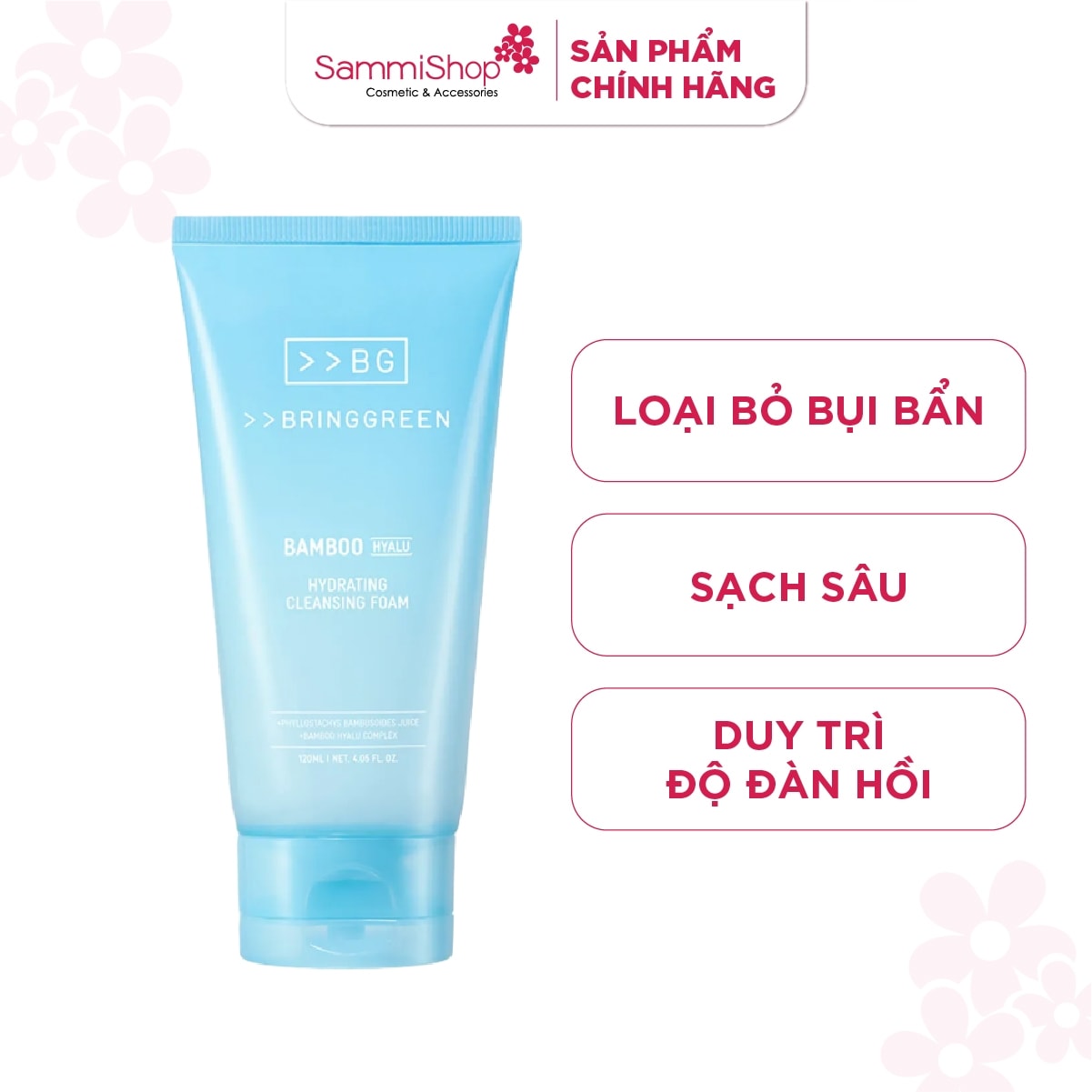 Bring Green Sữa rửa mặt Bamboo Hyalu Hydrating Cleansing Foam 120ml 2