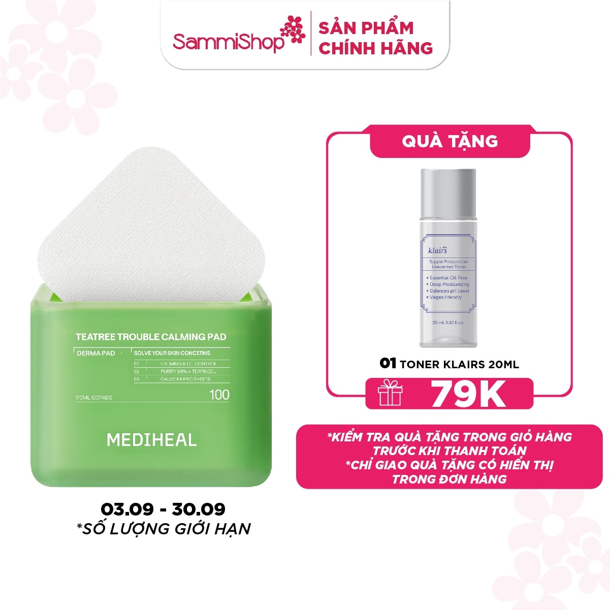 Mediheal Mặt nạ dưỡng da Teatree Trouble Calming Pad 170ml 1