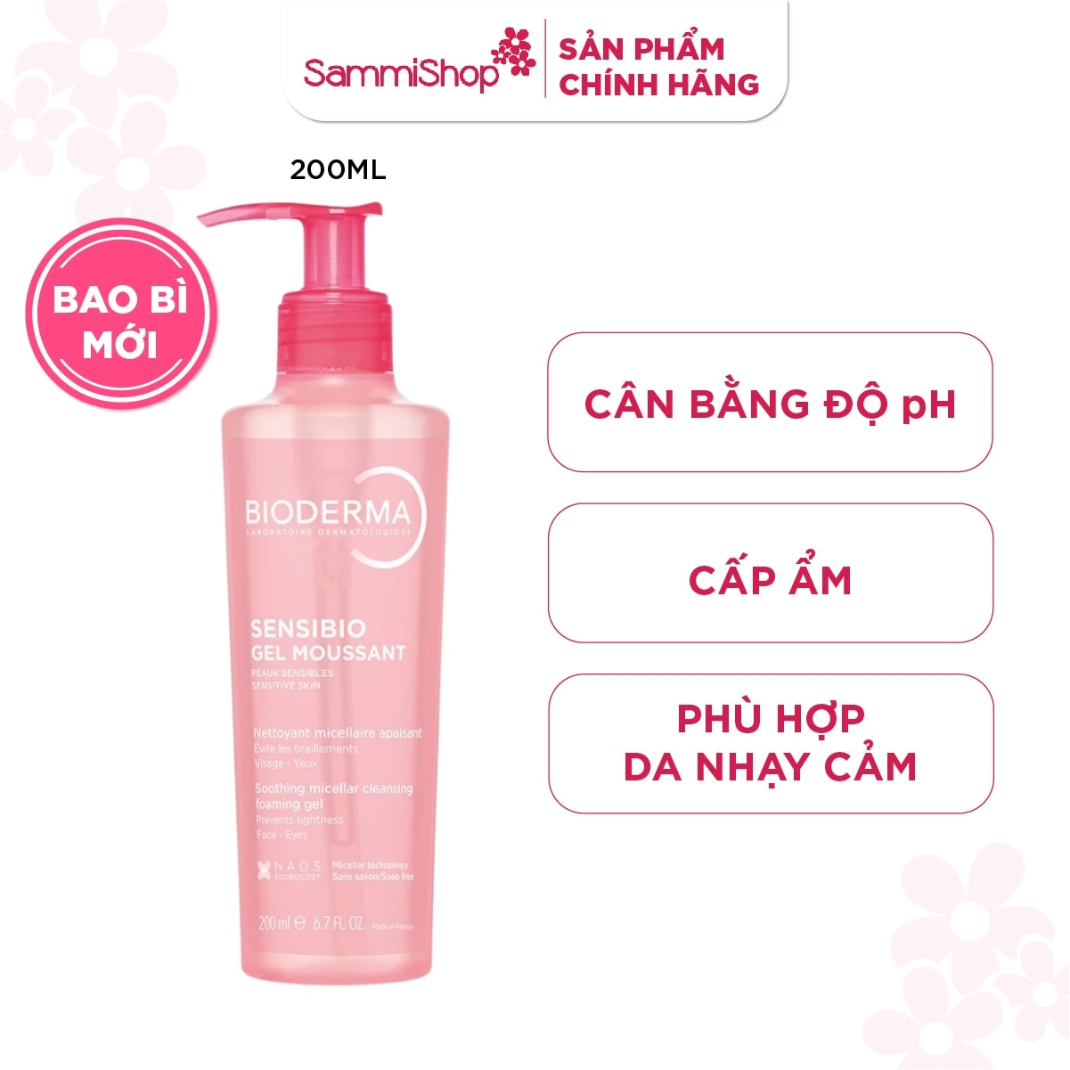 Bioderma Sữa rửa mặt Sensibio Gel Moussant 200ml 1