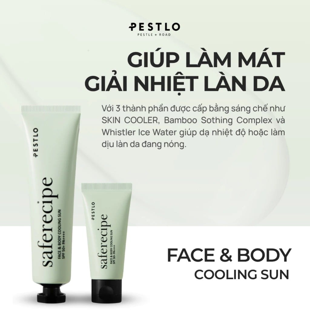 Pestlo Kem chống nắng Saferecipe Face & Body Cooling Sun SPF50+ PA++++ 100ml 5