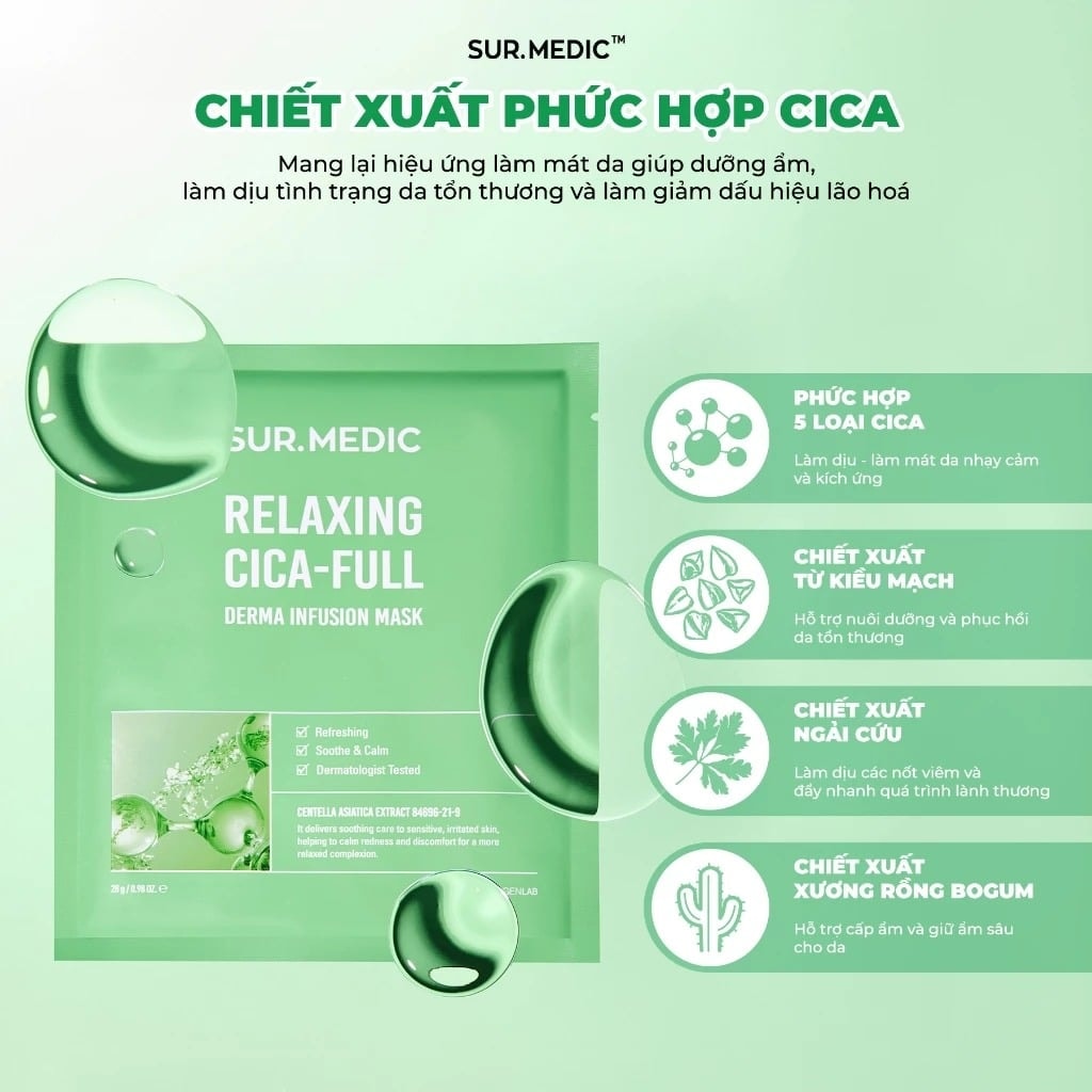 Sur.Medic+ Mặt nạ Derma Infusion Mask 28g 9