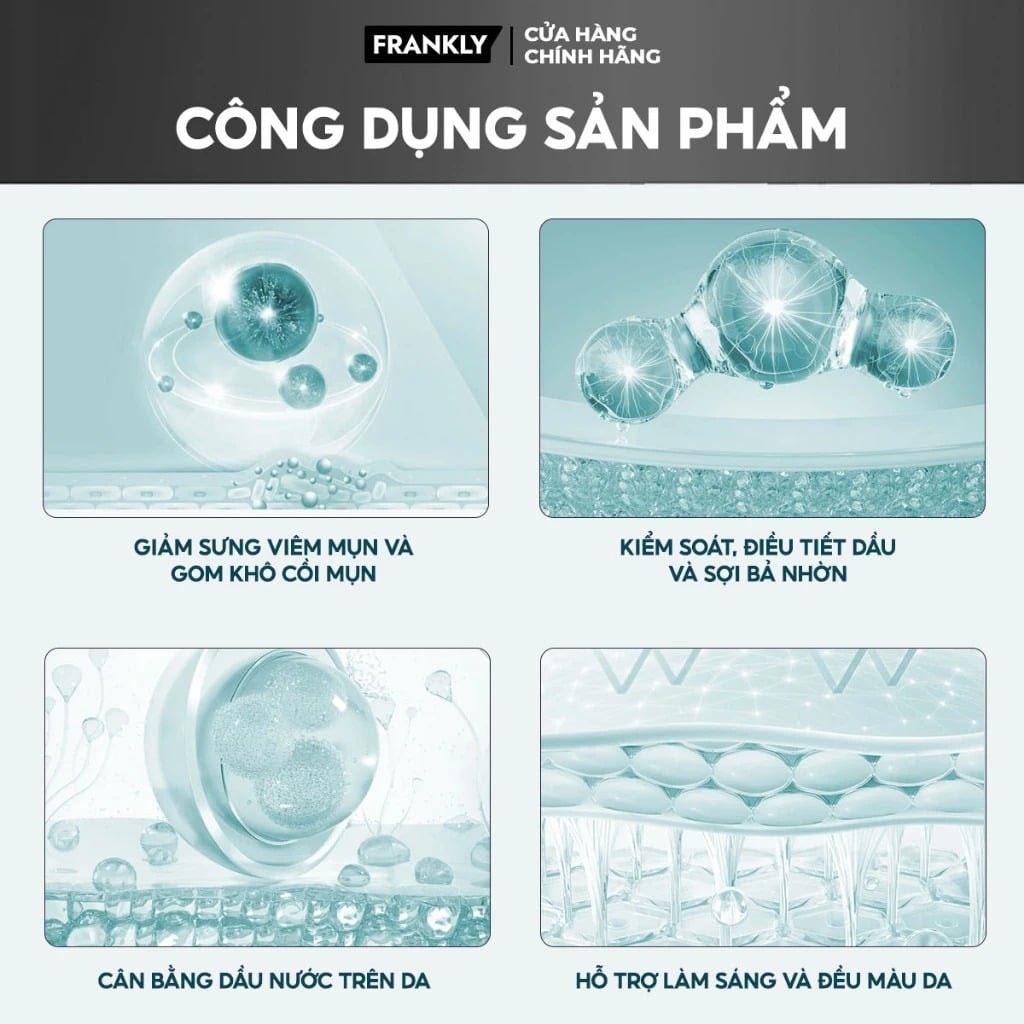 Frankly Serum kiểm soát dầu nhờn giảm mụn Niacinamide 15% Zinc Beads Serum 30ml 5