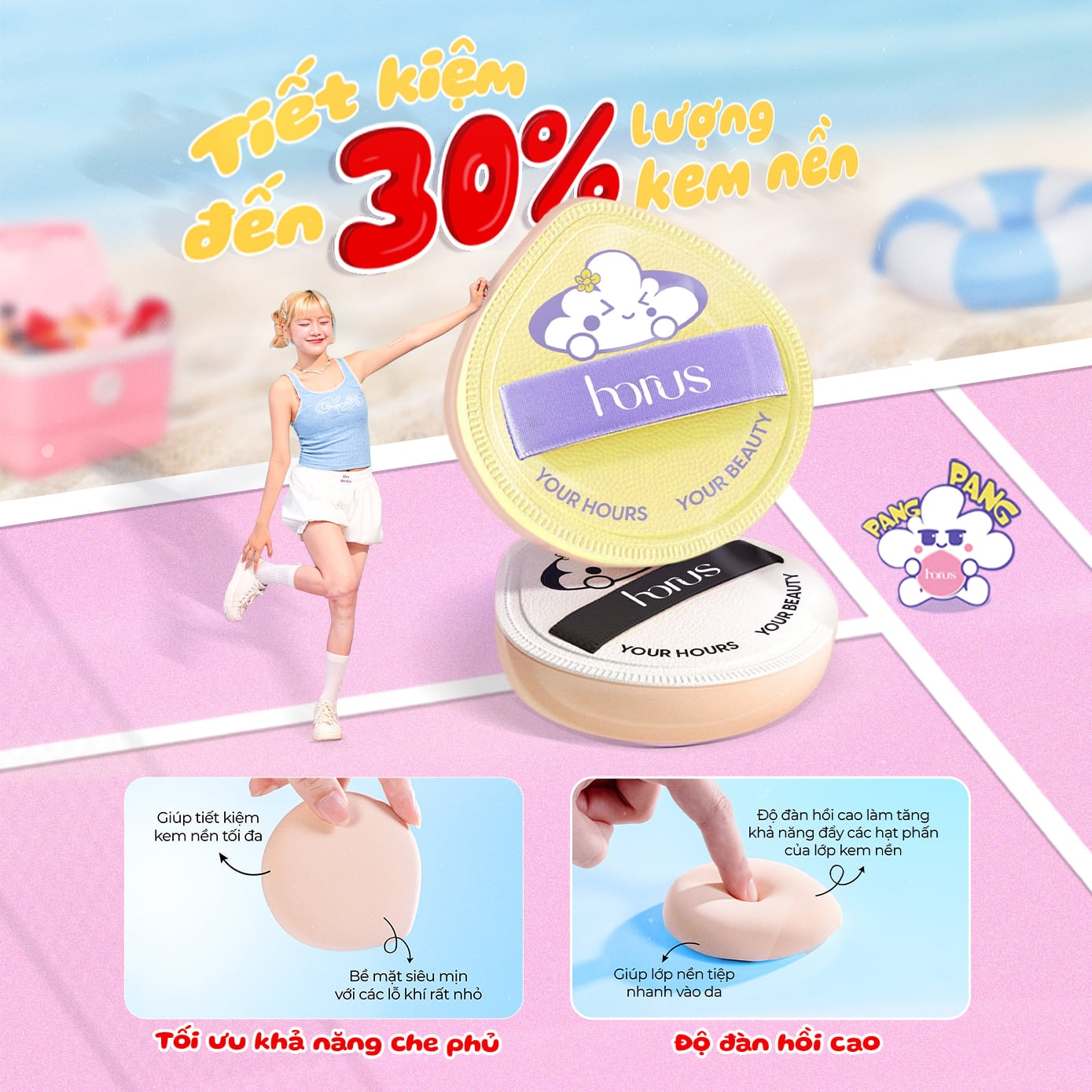 Horus Bông mút trang điểm Horus Pang Pang Big Puff 2