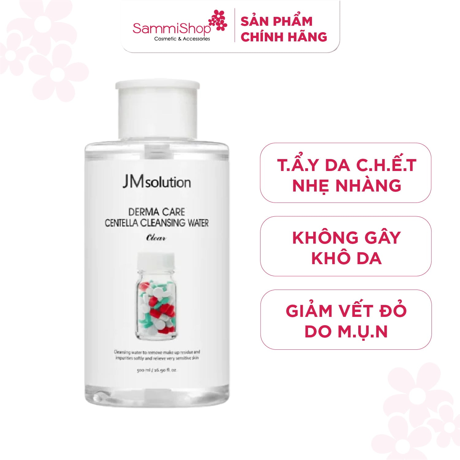 JMSolution Nước tẩy trang Derma Care Centella Cleansing Water Clear 500ml 1