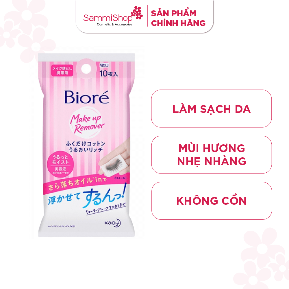Biore Cleansing Cotton Rich Moisture 10 miếng 1