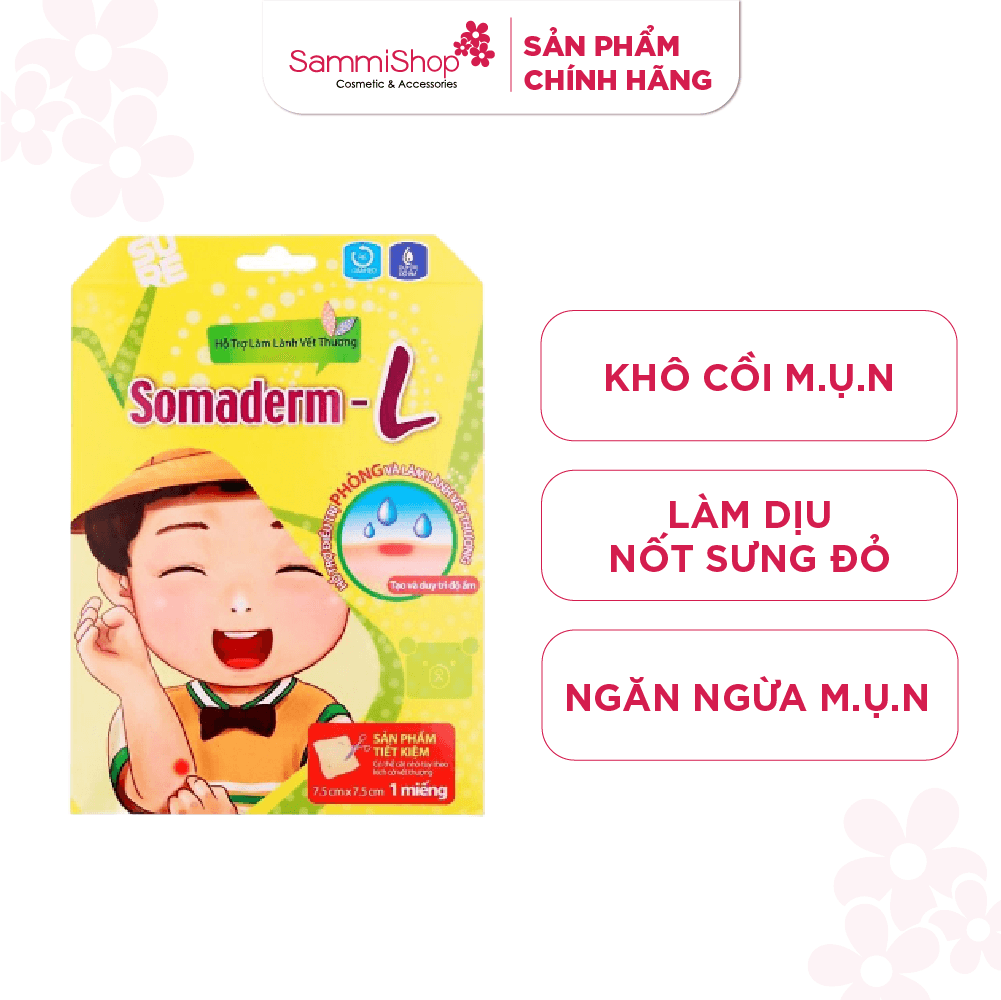 Somaderm Miếng dán hỗ trợ làm lành vết thương 1 miếng 7.5cm *7.5cm 1