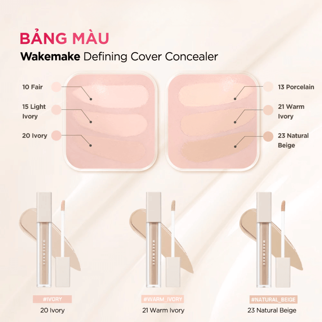 Wakemake Kem che khuyết điểm Defining Cover Concealer SPF30/PA++ 6g 6