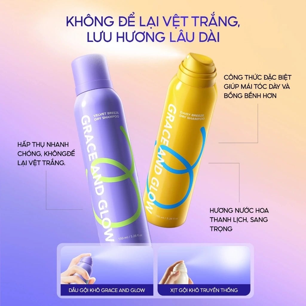 Grace and Glow dầu gội khô Dry Shampoo 150ml 1