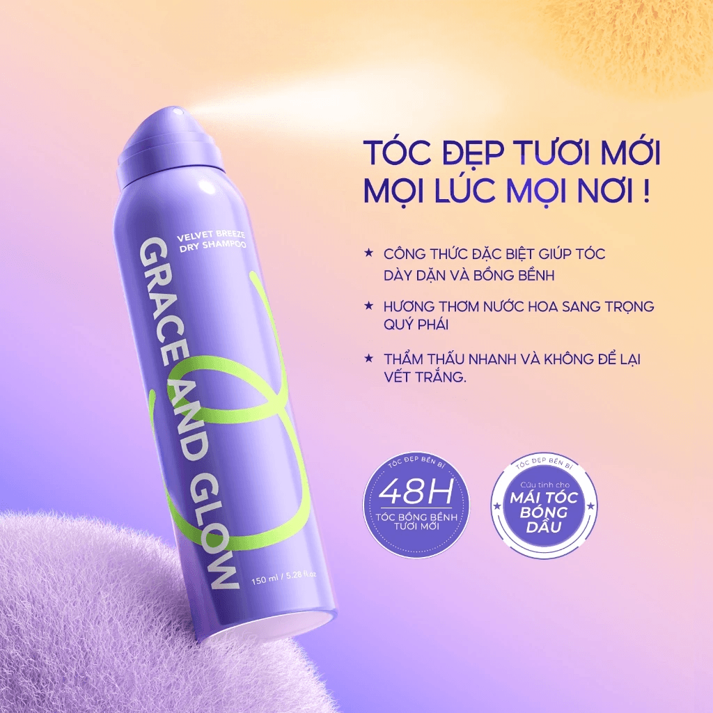 Grace and Glow dầu gội khô Dry Shampoo 150ml 3