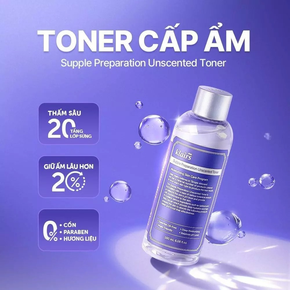 Dear, Klairs nước hoa hồng Supple Preparation Unscented Toner 5