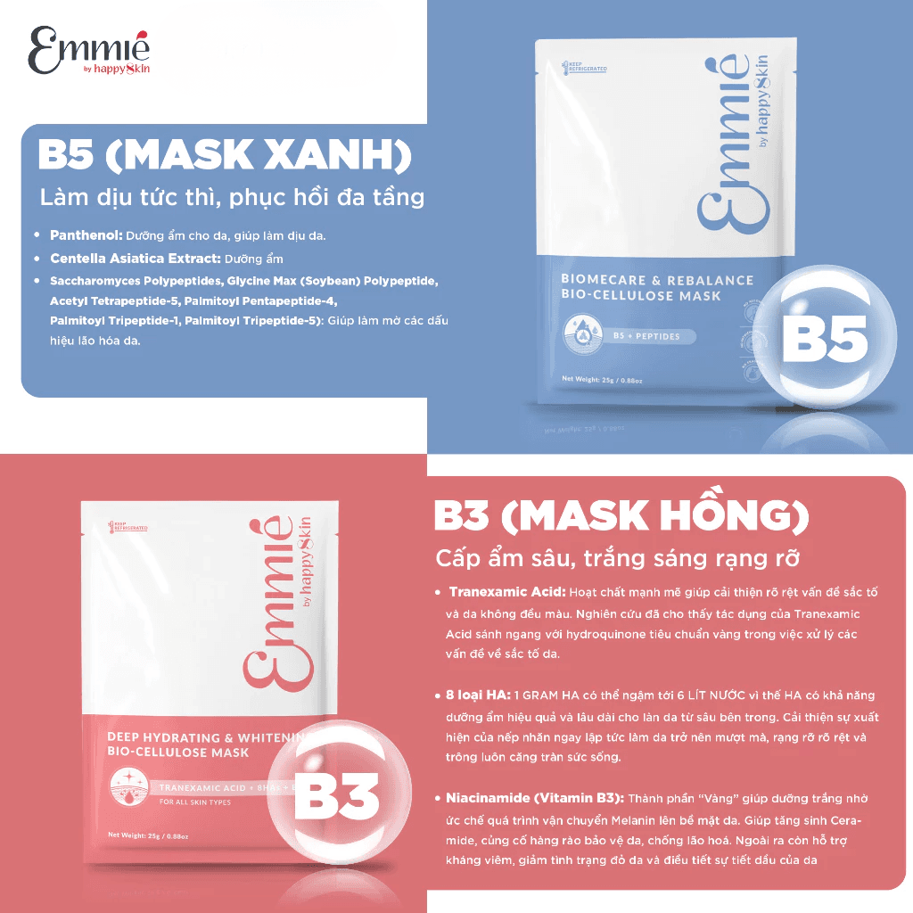 Emmie by Happyskin Mặt Nạ Bio-Cellulose Mask 25g thumb 5